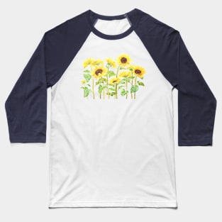 yellow sunflower painting 2020 version 2 watercolor painting Baseball T-Shirt